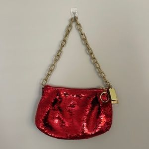 Coach Poppy Red Sequin Purse/Pouch